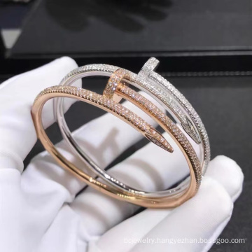 rose gold full diamond bangles with platinum